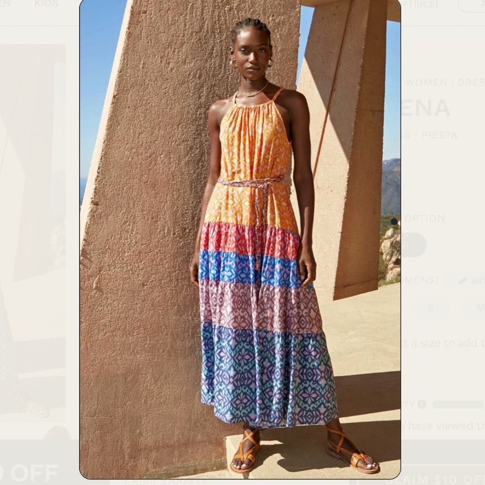 Xirena Viv Fiesta Tiered Ruffle Cotton Silk Maxi Dress, Size Small